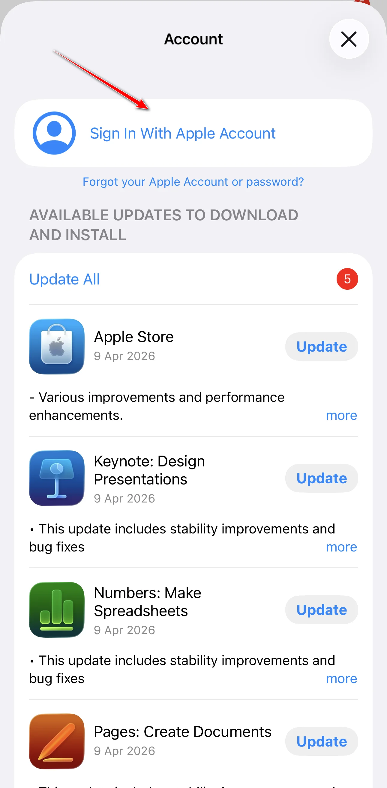 App Store 应用内登录入口
